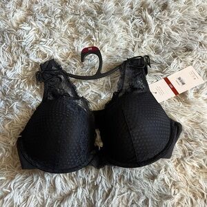 NWT Joyspun Black lace plunge push up bra